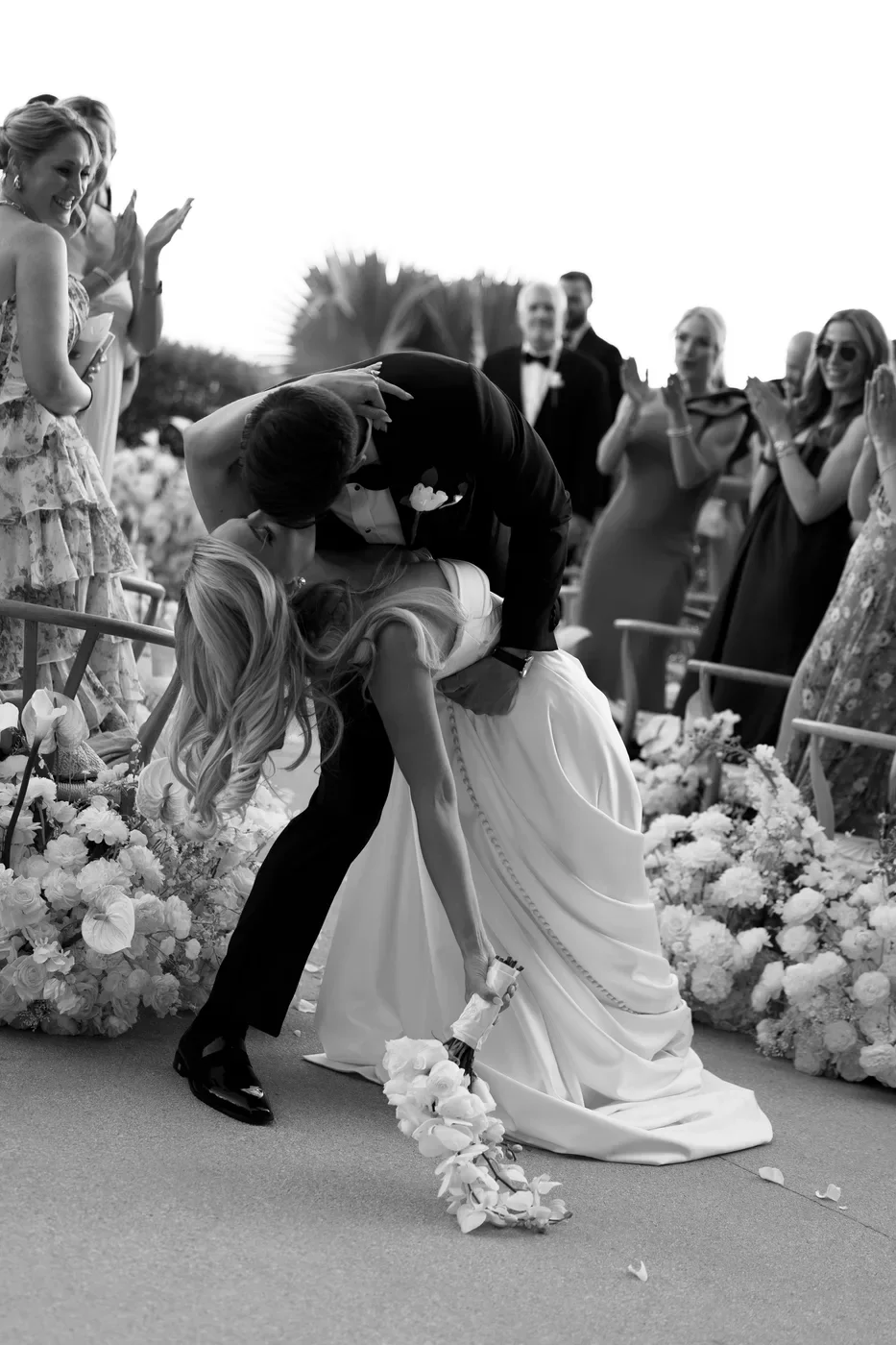 Bride and groom during a Cabo wedding